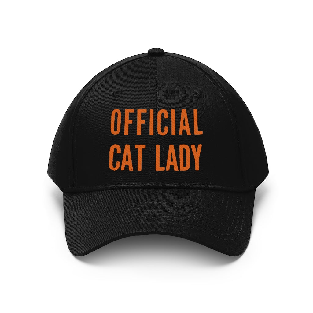 Official Cat Lady Embroidered Hat - Orange