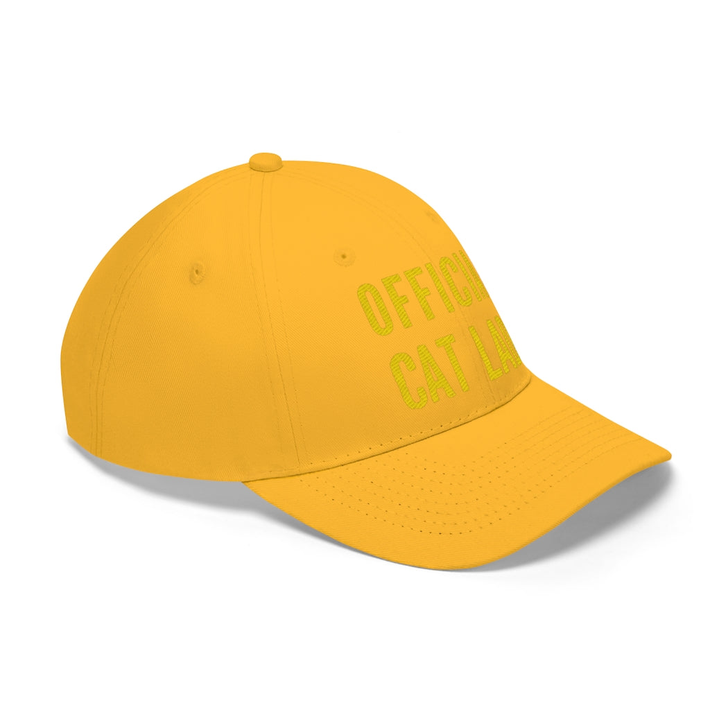Official Cat Lady Embroidered Twill Hat - Yellow