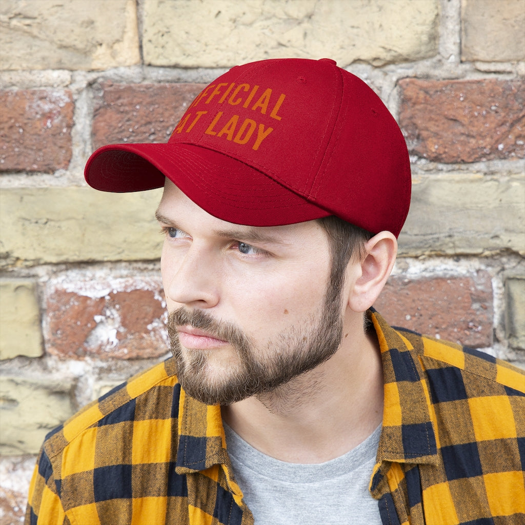 Official Cat Lady Embroidered Hat - Orange