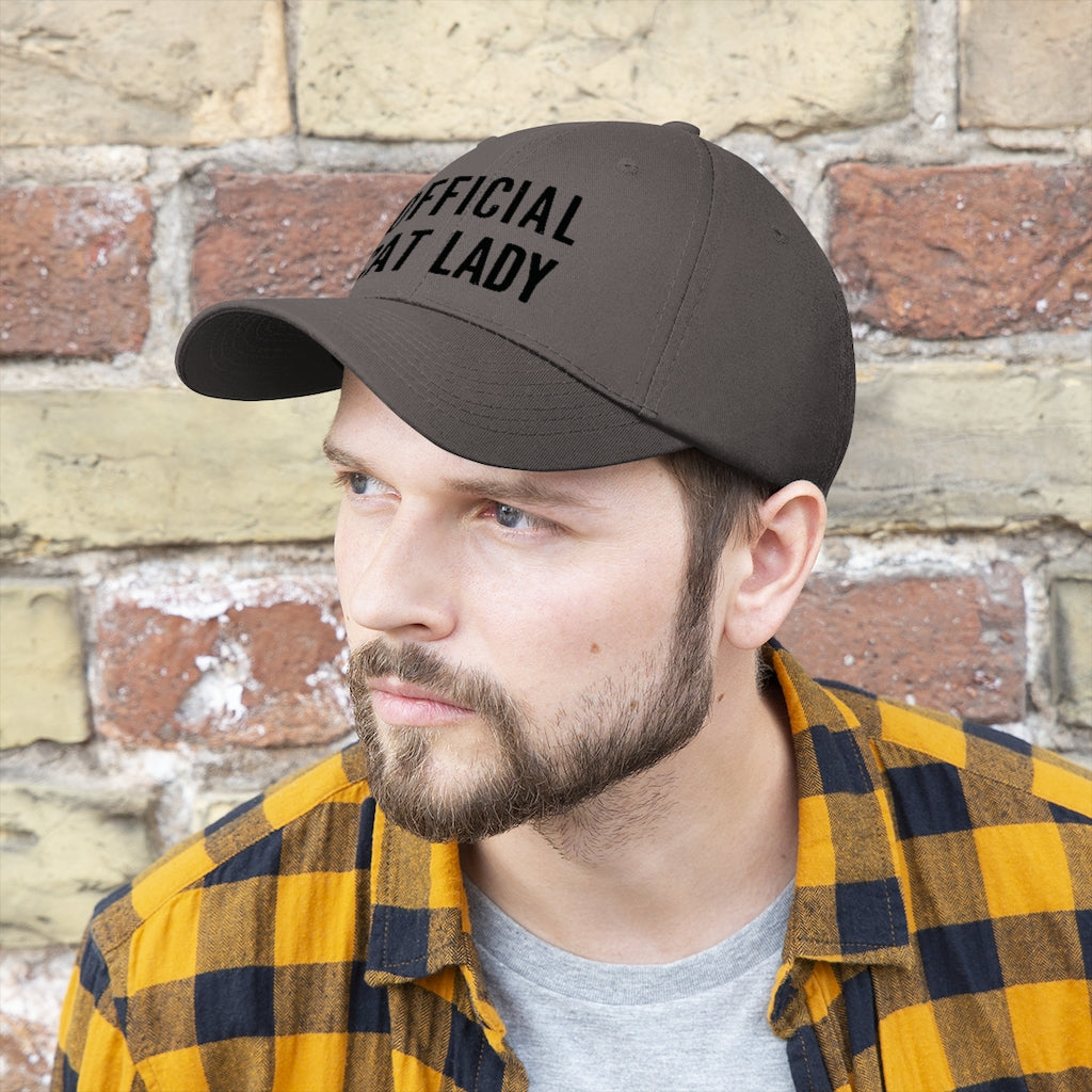 Official Cat Lady Embroidered Hat - Black