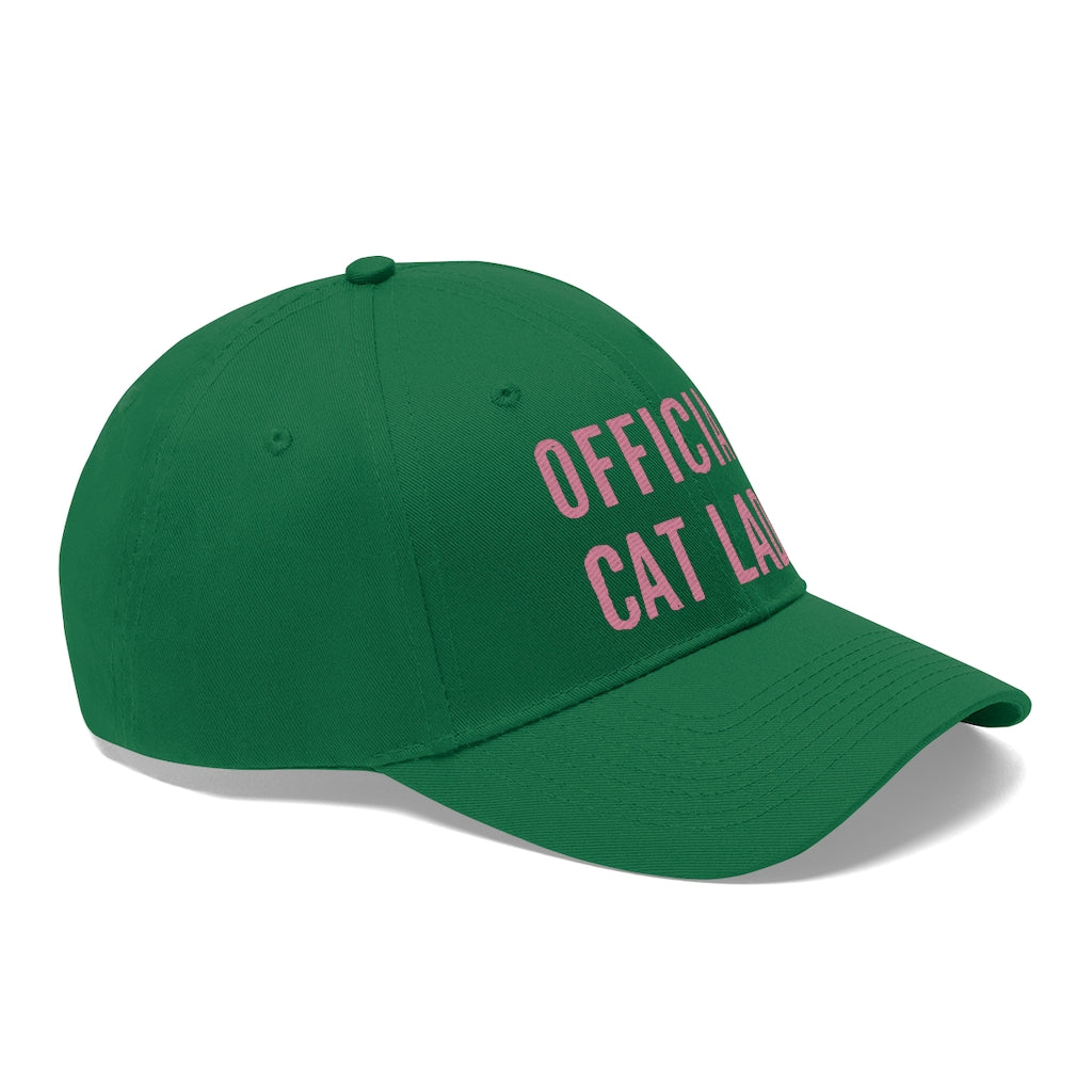 Official Cat Lady Embroidered Hat - Pink