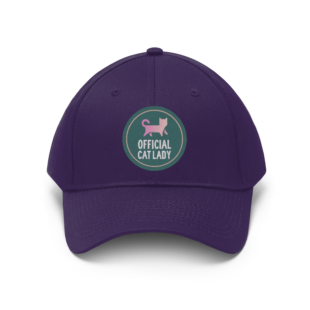 Official Cat Lady Badge Embroidered Hat