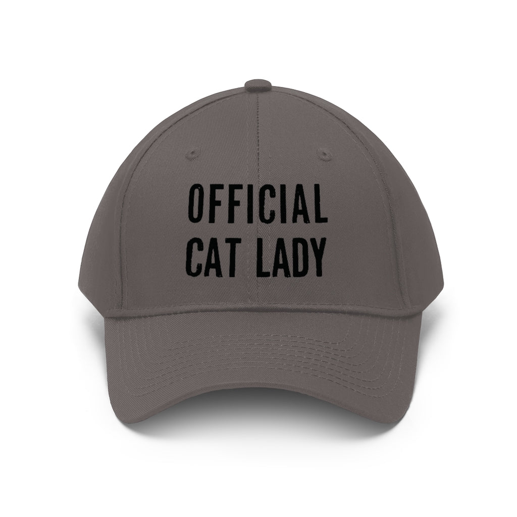 Official Cat Lady Embroidered Hat - Black