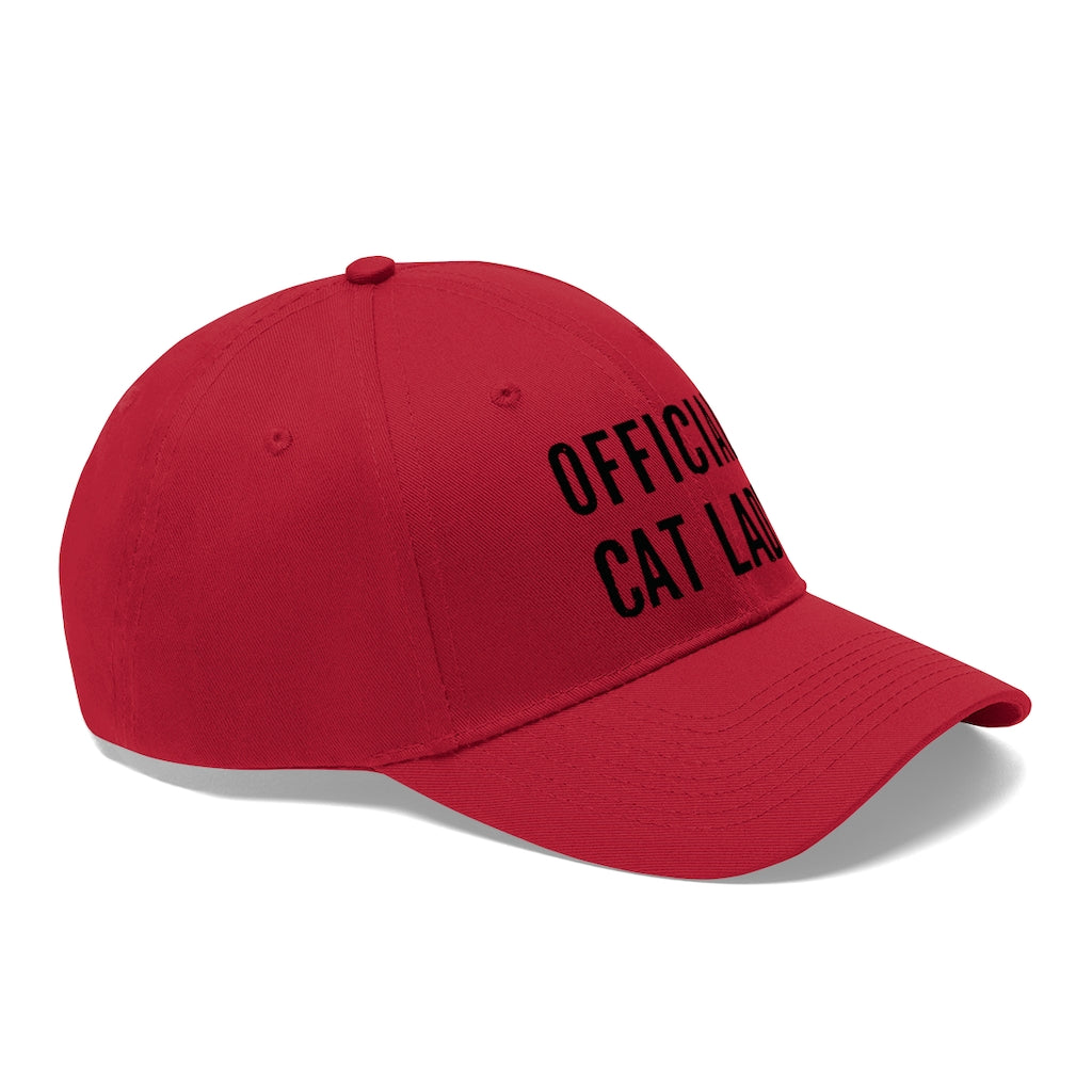Official Cat Lady Embroidered Hat - Black