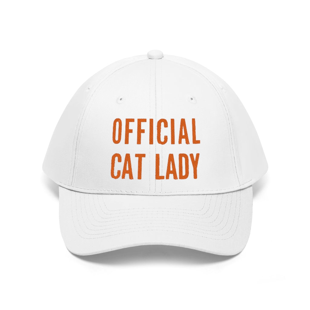 Official Cat Lady Embroidered Hat - Orange