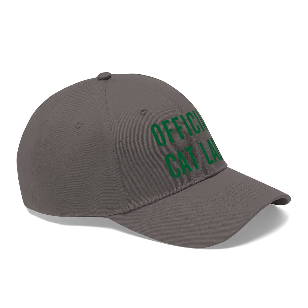Official Cat Lady Embroidered Hat - Green