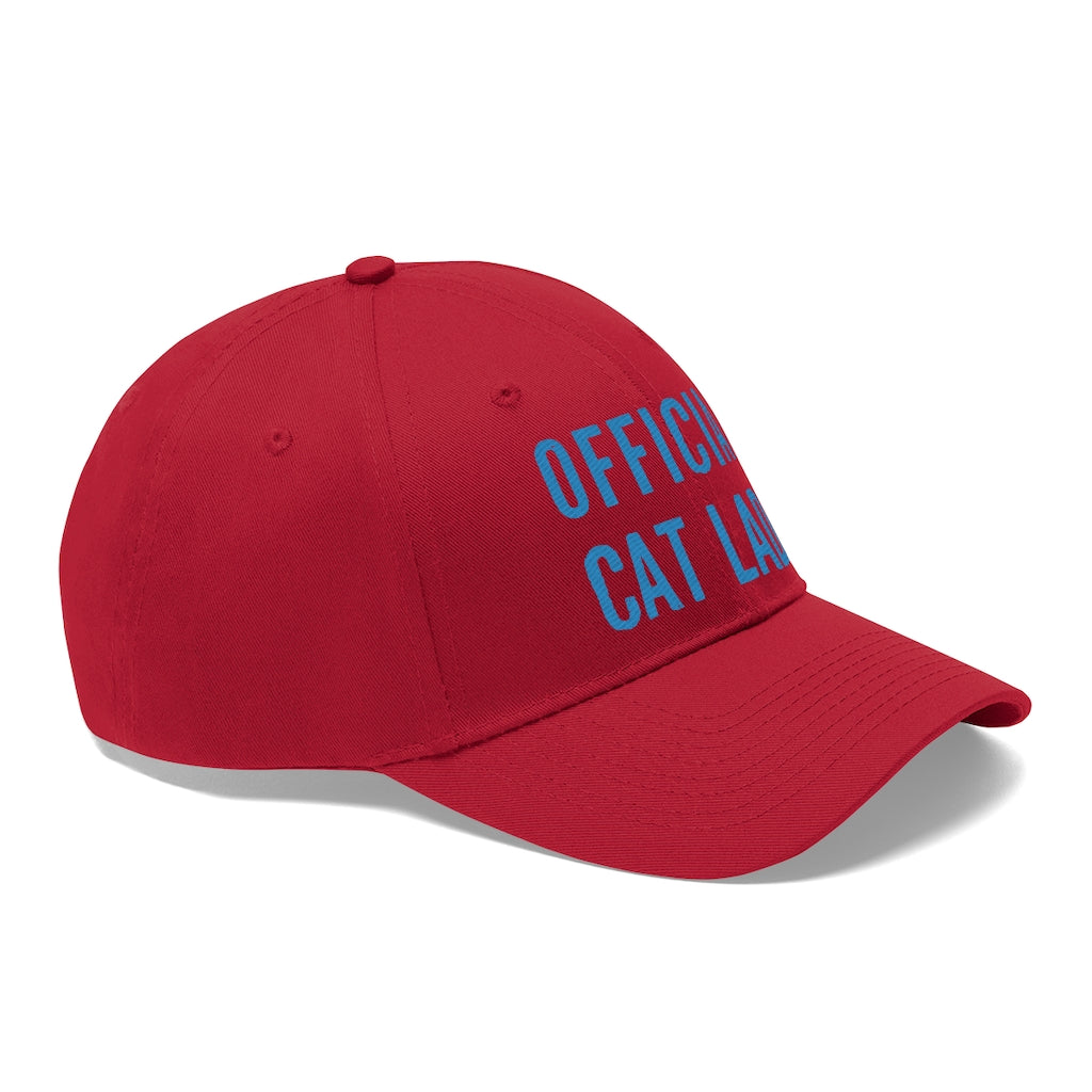 Official Cat Lady Embroidered Hat - Blue