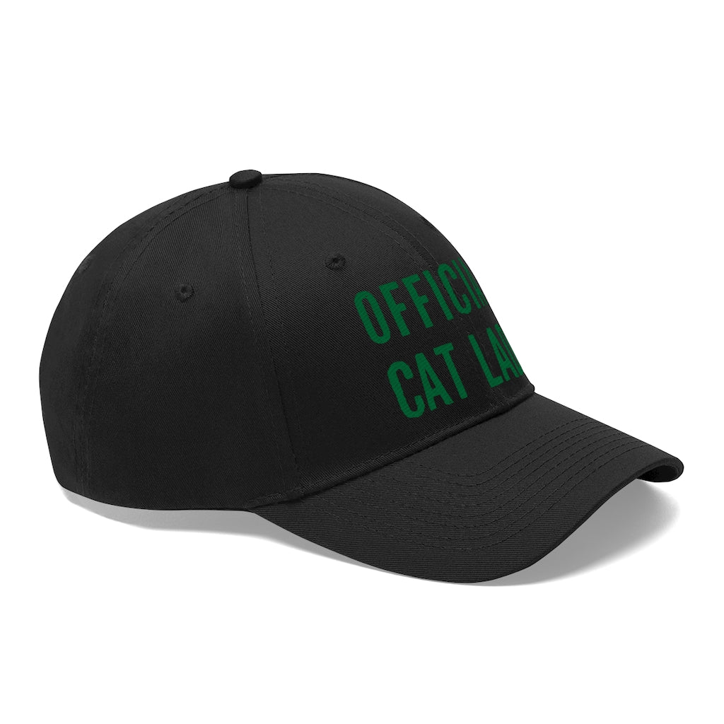 Official Cat Lady Embroidered Hat - Green