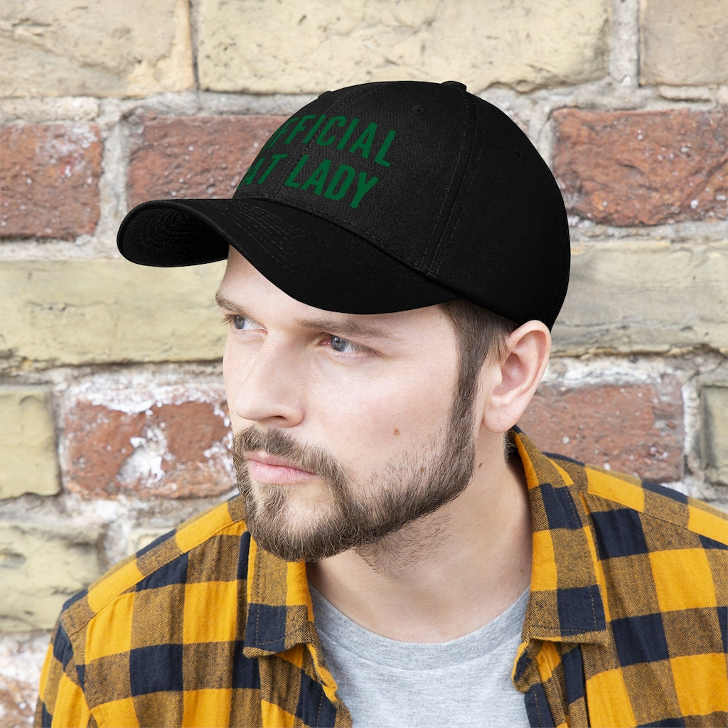 Official Cat Lady Embroidered Hat - Green