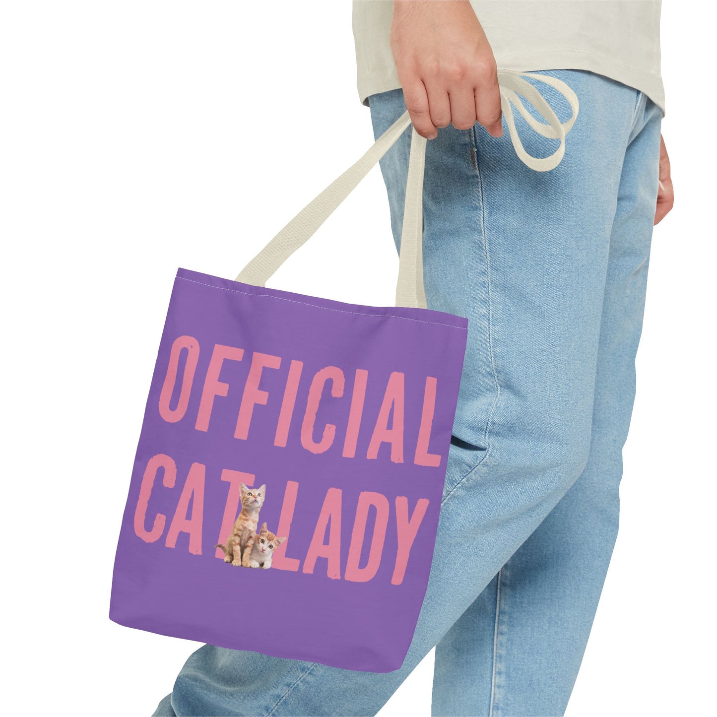 Pink Official Cat Lady Tote Bag - Purple
