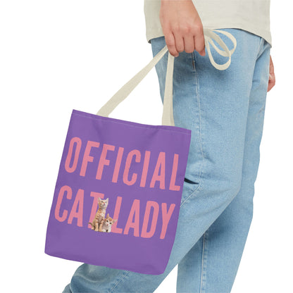 Pink Official Cat Lady Tote Bag - Purple