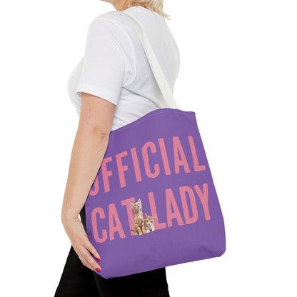 Pink Official Cat Lady Tote Bag - Purple