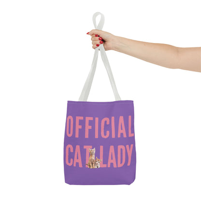 Pink Official Cat Lady Tote Bag - Purple
