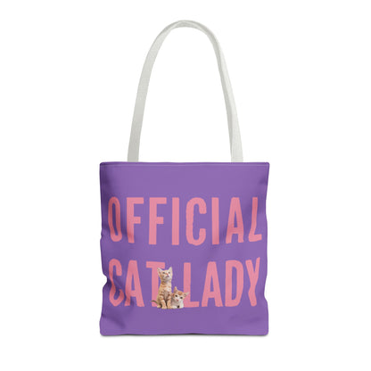 Pink Official Cat Lady Tote Bag - Purple