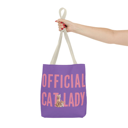 Pink Official Cat Lady Tote Bag - Purple