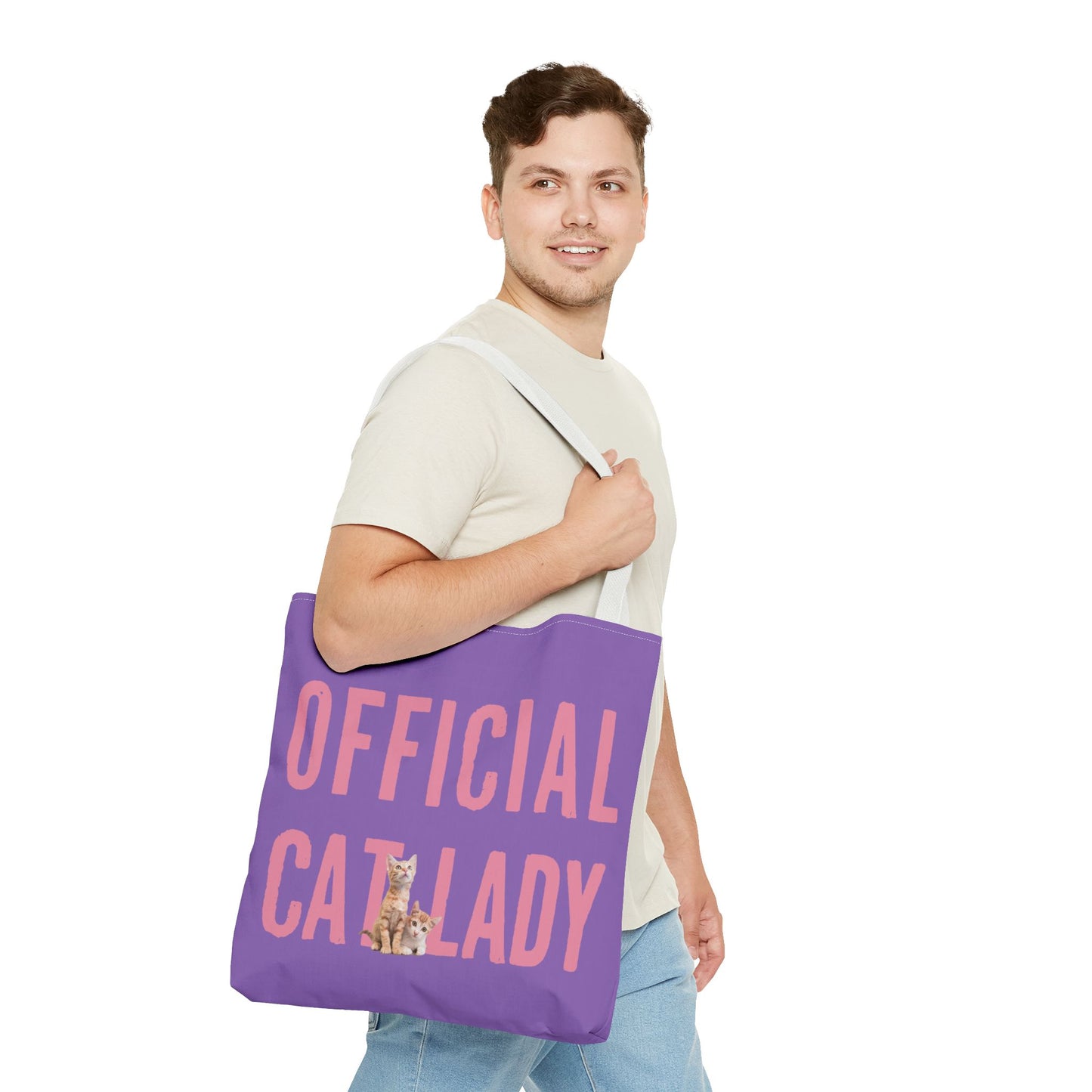 Pink Official Cat Lady Tote Bag - Purple