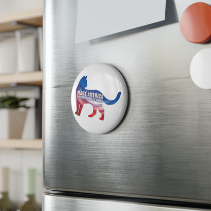 Make America A More Purrfect Union Round Button Magnet- 1 & 10 pcs