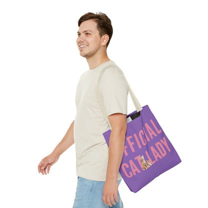 Pink Official Cat Lady Tote Bag - Purple