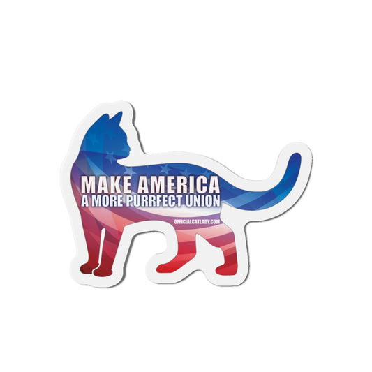 Make America A More Purrfect Union Die-Cut Cat Magnet