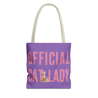 Pink Official Cat Lady Tote Bag - Purple