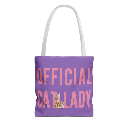 Pink Official Cat Lady Tote Bag - Purple