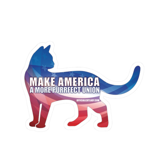 Purrfect America Kiss-Cut Stickers - Make America A More Purrfect Union