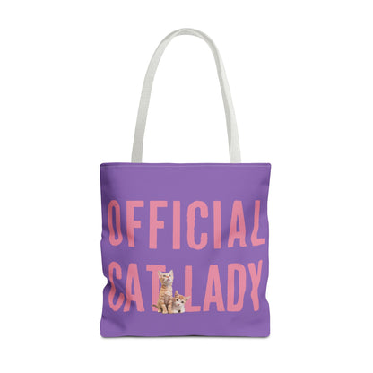 Pink Official Cat Lady Tote Bag - Purple