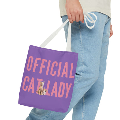 Pink Official Cat Lady Tote Bag - Purple