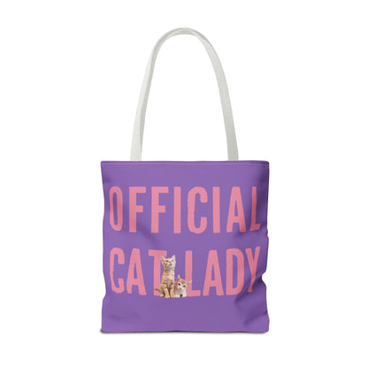 Pink Official Cat Lady Tote Bag - Purple