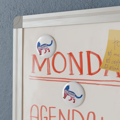 Make America A More Purrfect Union Round Button Magnet- 1 & 10 pcs