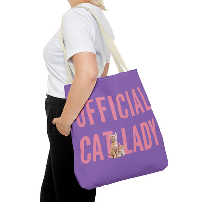 Pink Official Cat Lady Tote Bag - Purple