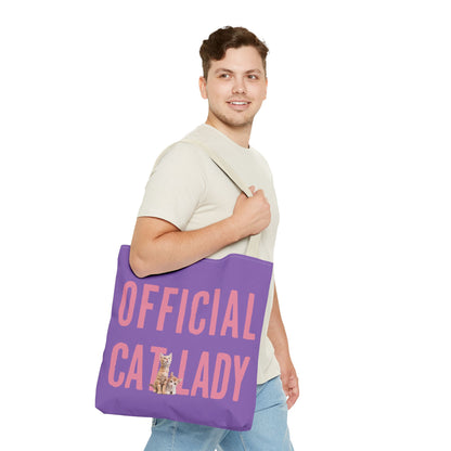 Pink Official Cat Lady Tote Bag - Purple