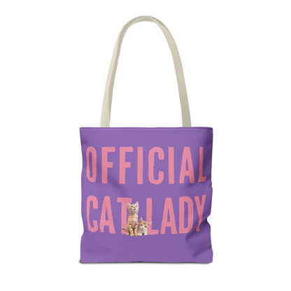 Pink Official Cat Lady Tote Bag - Purple