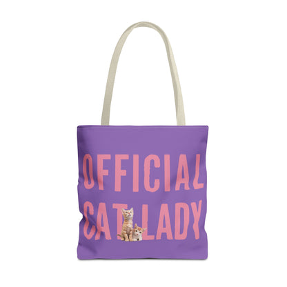 Pink Official Cat Lady Tote Bag - Purple