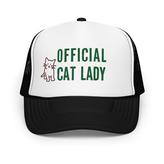 Original Official Cat Lady green design Foam Trucker hat