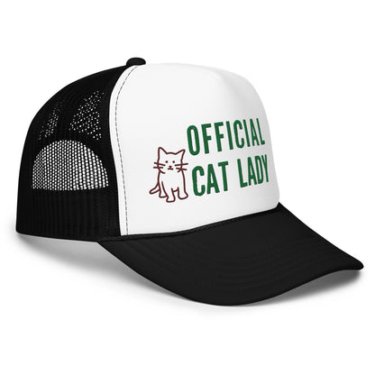 Original Official Cat Lady green design Foam Trucker hat