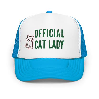Original Official Cat Lady green design Foam Trucker hat