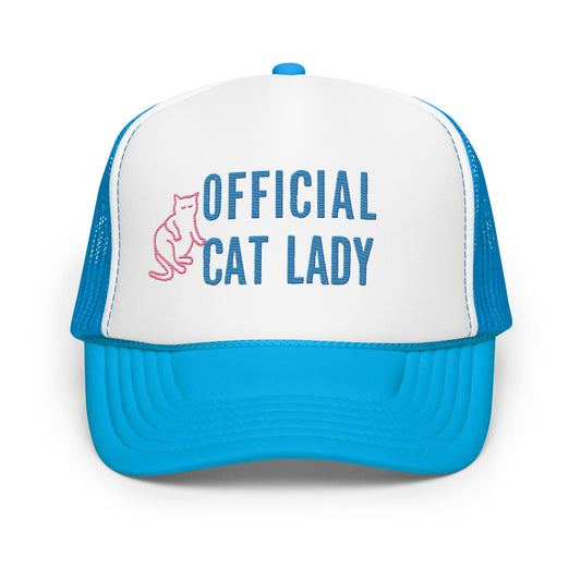 Original Official Cat Lady blue design Foam trucker hat