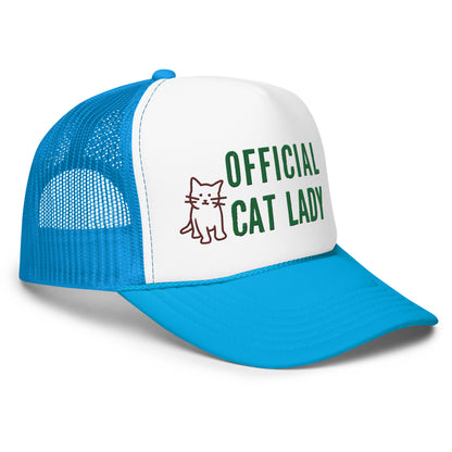 Original Official Cat Lady green design Foam Trucker hat