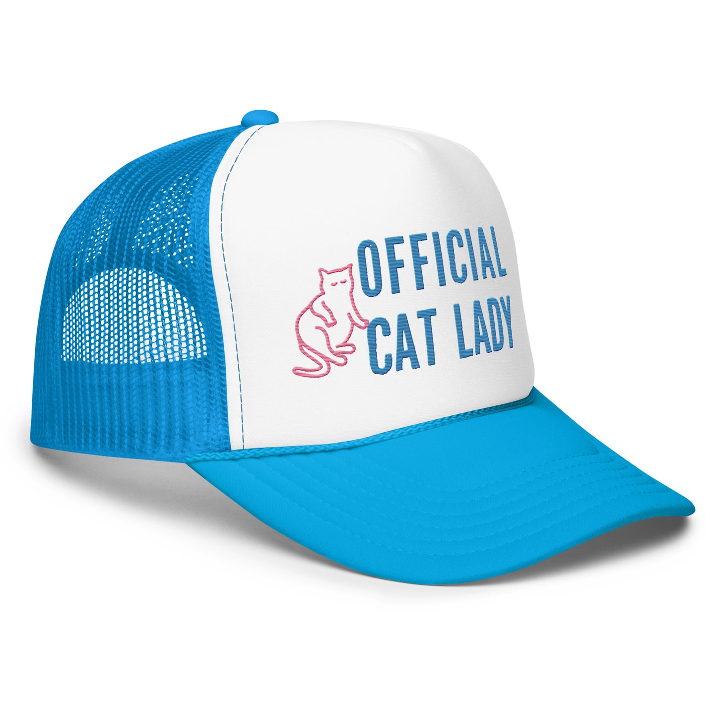 Original Official Cat Lady blue design Foam trucker hat