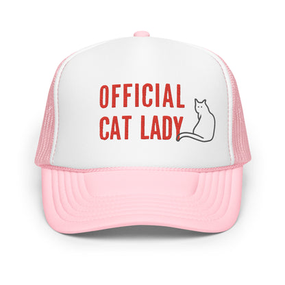 Original Official Cat Lady red design Foam Trucker Hat