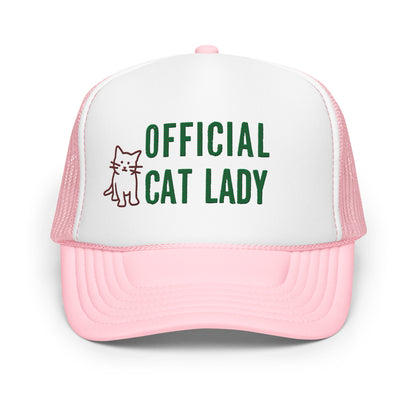 Original Official Cat Lady green design Foam Trucker hat