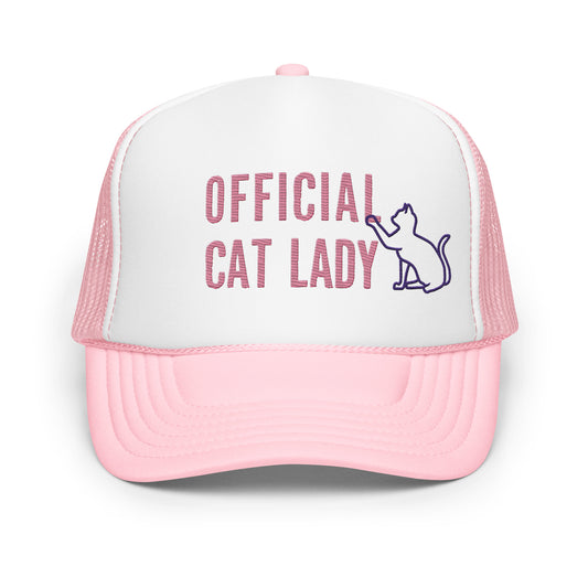Original Official Cat Lady pink design Foam Trucker hat