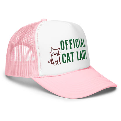Original Official Cat Lady green design Foam Trucker hat