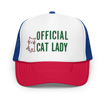 Original Official Cat Lady green design Foam Trucker hat