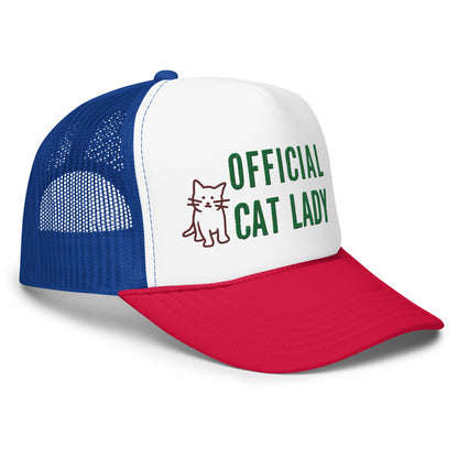 Original Official Cat Lady green design Foam Trucker hat