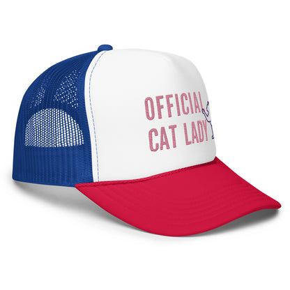 Original Official Cat Lady pink design Foam Trucker hat
