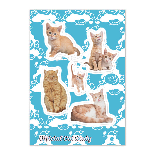 Official Cat Lady Orange Kitties Sticker sheet