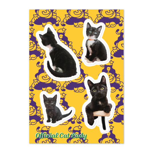 Official Cat Lady Black Kitties Sticker Sheet