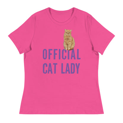 Purple Official Cat Lady Women's Fit Relaxed T-Shirt